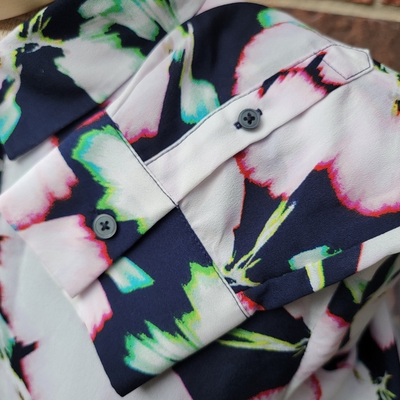 Banana Republic Floral Ruffle Button Shirt Dress Size Small - Picture 8 of 13